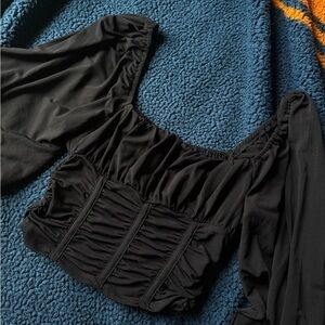 Forever 21 Black Long Sleeve Top